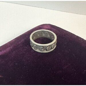 Sterling Silver Wave Pattern Band Ring Size 6 Stamped Signed
